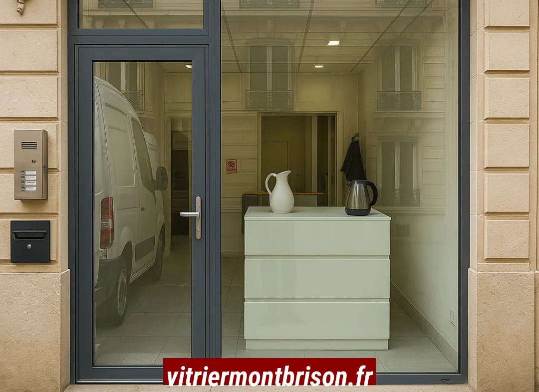 Façade vitrine de magasin en aluminium sur mesure à Montbrison